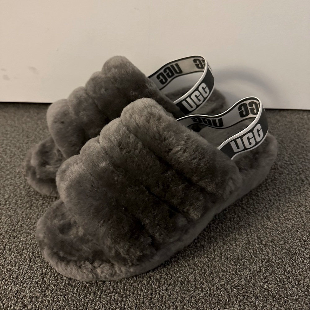 Ugg Fluff Yeah Slide In Charcoal Size 8 - image 5
